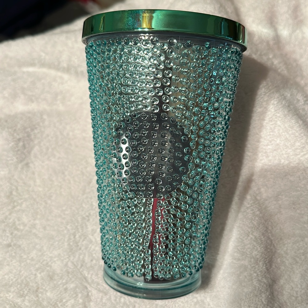 2014 STARBUCKS STUDDED HOBNAIL 16 oz tumbler. Green. Very good condition!